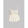 imageSOLY HUX Womens Spaghetti Strap Ruffle Hem Peplum Cami Top Jacquard CamisolePure Beige
