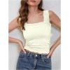 imageSOLY HUX Womens Square Neck Knit Tank Top Sleeveless Undershirts Y2k Tight Fitted Crop VestSolid Beige