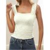 imageSOLY HUX Womens Square Neck Knit Tank Top Sleeveless Undershirts Y2k Tight Fitted Crop VestSolid Beige