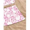 imageSOLY HUX Womens Summer Mini Skirt Set Floral Print Tie Shoulder Crop Top Skirts Beach Vacation Outfits 2 PiecePink and White