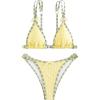 imageSOLY HUX Bathing Suit for Women Bow Triangle Bikini Set Textured Cute Two Piece SwimsuitYellow