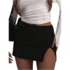 imageSOLY HUX Womens Bodycon Mini Skirt Split Hem Y2k Stretchy Going Out SkirtsSolid Black