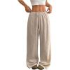 imageSOLY HUX Womens Drawstring Waist Straight Leg Sweatpants Casual Baggy Lounge PantsSolid Apricot