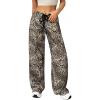 imageSOLY HUX Womens Leopard Pants Wide Leg Cheetah Print Drawstring Baggy Sweatpants Y2K Streetwear Light Brown S