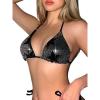 imageSOLY HUX Womens Sequin Bikini Tops Triangle Halter Tie Back Sparkly Star Swimsuit Tops Bathing SuitBlack Star