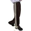 imageSOLY HUX Womens Side Striped Bow Knot Pants Elastic High Waisted Wide Leg Baggy Long PantsBrown Striped