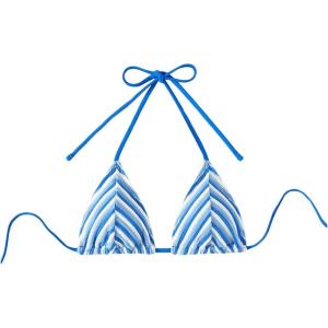 imageSOLY HUX Womens Triangle Bikini Tops Striped Halter Tie Back Bathing Suit Swimsuit TopsBlue Striped