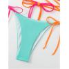 imageSOLY HUX Bathing Suit for Women Color Block Halter String Bikini Set Criss Cross Tie Side Two Piece SwimsuitMulticoloured