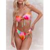imageSOLY HUX Womens Bandeau Bikini Set Tie Dye Tie Front Strapless Swimsuit Two Piece Bathing SuitMulticoloured Tie Dye