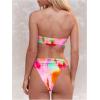 imageSOLY HUX Womens Bandeau Bikini Set Tie Dye Tie Front Strapless Swimsuit Two Piece Bathing SuitMulticoloured Tie Dye