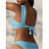 imageSOLY HUX Womens Bikini Top Twist Front Tie Back Bathing Suit Tops SwimsuitSolid Light Blue