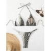 imageSOLY HUX Womens Halter Bikini Set High Cut Bathing Suits Cheeky String Two Piece SwimsuitsGrey Multi