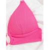 imageSOLY HUX Womens Halter Push Up Bikini Top Ring Linked Swimsuit Bathing Suit TopsPlain Hotpink