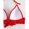 imageSOLY HUX Womens Halter Push Up Bikini Top Ring Linked Swimsuit Bathing Suit TopsPure Red