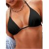 imageSOLY HUX Womens Halter Triangle Bikini Top Tie Back Bathing Suit Top Sexy Swimwear for WomenA Solid Black