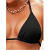 imageSOLY HUX Womens Halter Triangle Bikini Top Tie Back Bathing Suit Top Sexy Swimwear for WomenA Solid Black