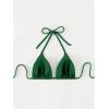 imageSOLY HUX Womens Halter Triangle Bikini Top Tie Back Bathing Suit Top Sexy Swimwear for WomenDark Green
