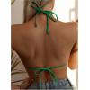 imageSOLY HUX Womens Halter Triangle Bikini Top Tie Back Bathing Suit Top Sexy Swimwear for WomenDark Green