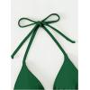 imageSOLY HUX Womens Halter Triangle Bikini Top Tie Back Bathing Suit Top Sexy Swimwear for WomenDark Green