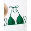 imageSOLY HUX Womens Halter Triangle Bikini Top Tie Back Bathing Suit Top Sexy Swimwear for WomenDark Green