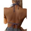 imageSOLY HUX Womens Halter Triangle Bikini Top Tie Back Bathing Suit Top Sexy Swimwear for WomenDusty Blue