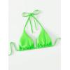 imageSOLY HUX Womens Halter Triangle Bikini Top Tie Back Bathing Suit Top Sexy Swimwear for WomenNeon Green