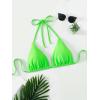 imageSOLY HUX Womens Halter Triangle Bikini Top Tie Back Bathing Suit Top Sexy Swimwear for WomenNeon Green