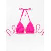 imageSOLY HUX Womens Halter Triangle Bikini Top Tie Back Bathing Suit Top Sexy Swimwear for WomenNeon Pink