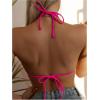 imageSOLY HUX Womens Halter Triangle Bikini Top Tie Back Bathing Suit Top Sexy Swimwear for WomenNeon Pink