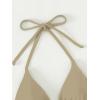 imageSOLY HUX Womens Halter Triangle Bikini Top Tie Back Bathing Suit Top Sexy Swimwear for WomenPlain Apricot