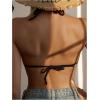 imageSOLY HUX Womens Halter Triangle Bikini Top Tie Back Bathing Suit Top Sexy Swimwear for WomenPlain Black
