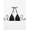 imageSOLY HUX Womens Halter Triangle Bikini Top Tie Back Bathing Suit Top Sexy Swimwear for WomenPlain Black