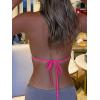 imageSOLY HUX Womens Halter Triangle Bikini Top Tie Back Bathing Suit Top Sexy Swimwear for WomenPlain Hot Pink