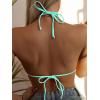 imageSOLY HUX Womens Halter Triangle Bikini Top Tie Back Bathing Suit Top Sexy Swimwear for WomenPlain Mint Green
