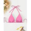 imageSOLY HUX Womens Halter Triangle Bikini Top Tie Back Bathing Suit Top Sexy Swimwear for WomenPlain Pink