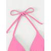 imageSOLY HUX Womens Halter Triangle Bikini Top Tie Back Bathing Suit Top Sexy Swimwear for WomenPlain Pink