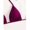 imageSOLY HUX Womens Halter Triangle Bikini Top Tie Back Bathing Suit Top Sexy Swimwear for WomenPlain Red Violet