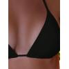 imageSOLY HUX Womens Halter Triangle Bikini Top Tie Back Bathing Suit Top Sexy Swimwear for WomenPlain Solid Black