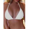 imageSOLY HUX Womens Halter Triangle Bikini Top Tie Back Bathing Suit Top Sexy Swimwear for WomenPlain White