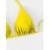 imageSOLY HUX Womens Halter Triangle Bikini Top Tie Back Bathing Suit Top Sexy Swimwear for WomenPlain Yellow