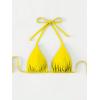 imageSOLY HUX Womens Halter Triangle Bikini Top Tie Back Bathing Suit Top Sexy Swimwear for WomenPlain Yellow