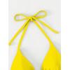 imageSOLY HUX Womens Halter Triangle Bikini Top Tie Back Bathing Suit Top Sexy Swimwear for WomenPlain Yellow