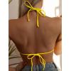 imageSOLY HUX Womens Halter Triangle Bikini Top Tie Back Bathing Suit Top Sexy Swimwear for WomenPlain Yellow