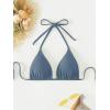 imageSOLY HUX Womens Halter Triangle Bikini Top Tie Back Bathing Suit Top Sexy Swimwear for WomenSolid Dark Grey