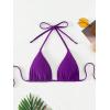 imageSOLY HUX Womens Halter Triangle Bikini Top Tie Back Bathing Suit Top Sexy Swimwear for WomenSolid Violet Purple