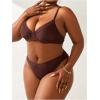 imageSOLY HUX Womens Plus Size 2 Piece Bikini Set Push Up High Waisted Bathing Suit SwimwearCoffee Brown