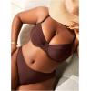 imageSOLY HUX Womens Plus Size 2 Piece Bikini Set Push Up High Waisted Bathing Suit SwimwearCoffee Brown