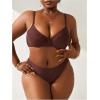 imageSOLY HUX Womens Plus Size 2 Piece Bikini Set Push Up High Waisted Bathing Suit SwimwearCoffee Brown