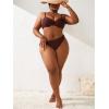 imageSOLY HUX Womens Plus Size 2 Piece Bikini Set Push Up High Waisted Bathing Suit SwimwearCoffee Brown