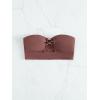 imageSOLY HUX Womens Sexy Cut Out Ring Linked Bandeau Bikini Top Swimsuit Bathing Suit TopsPlain Burgundy
